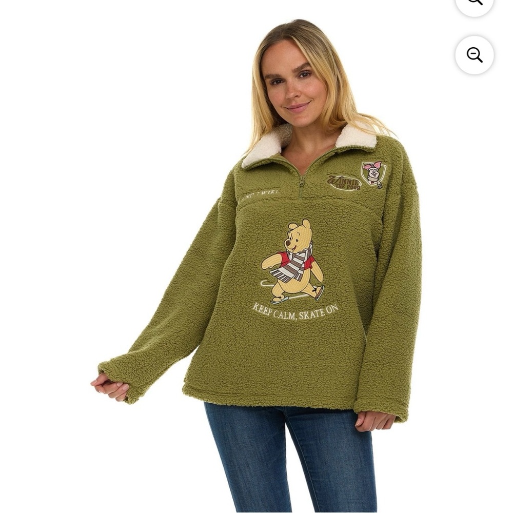 NEW Disney Winnie the Pooh Women’s Winter Sherpa Sweater - Picture 5 of 13